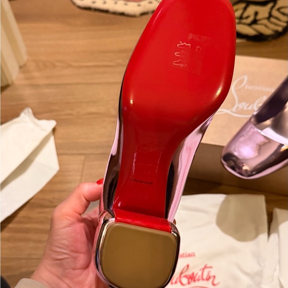 Christian Louboutin Metallic Minny 70 heels - Picture 4 of 7